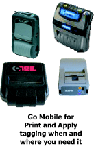 oneil 4t, Zebra Ql, Printek, Sato mobile printers for permanent asset label printing